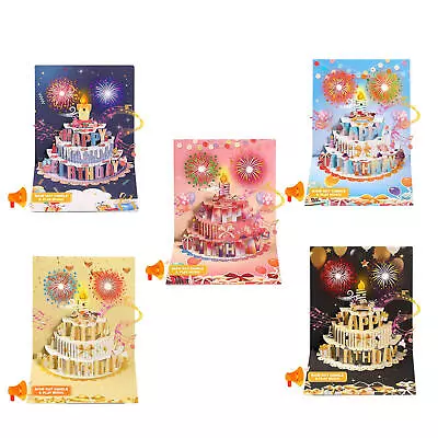 3DPop Up Birthday Card Musical Birthday Card With LED Light Candle Birthday Gift • $16.81