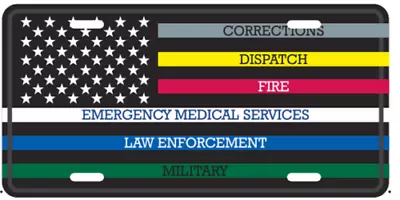 USA Service Memorial US America Services Stripes Aluminum Embossed License Plate • $7.94