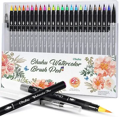 $22.99 • Buy Ohuhu Watercolor Brush Markers Pen 24 PCS W/A Coloring Brush For Coloring Books