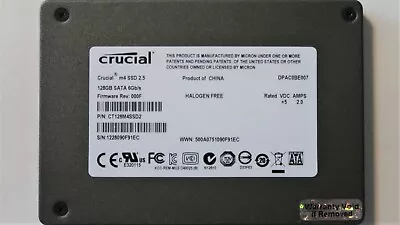 Crucial CT128M4SSD2 6Gb/s F/W:Rev 000F 128gb 2.5  Sata SSD • $57.98