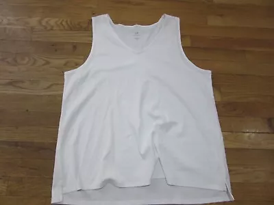 Nwot Womens J Jill Xl Pima V Neck Tank Top Shirt White • $12.99