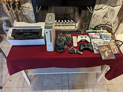 $60 • Buy Xbox 360 Console W/ Kinect Bar, Games, & Controls (4 Red Flashing Light) 