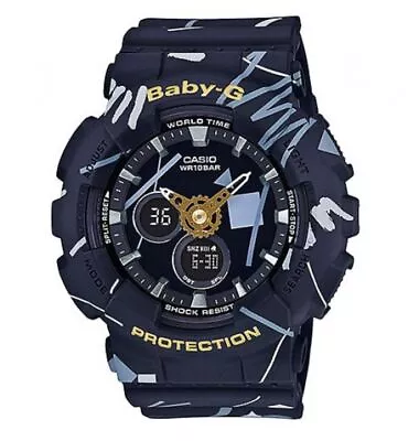 Casio Baby-G * BA120SC-1A Graffiti Design Black Anadigi Watch Ivanandsophia • $172.21