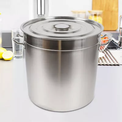 £57 • Buy New 35L Large Stainless Deep Stock Pot Catering Soup Saucepan Cooking Pan W/ Lid