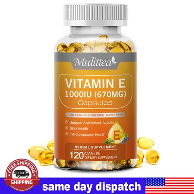 Vitamin E Oil 120 Capsules | Vit E Capsules For Hair Skin Nail Face Health Vegan • $13.76