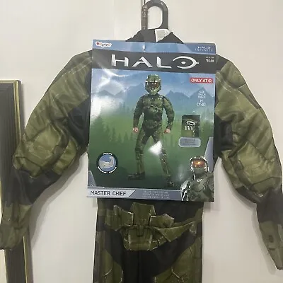 Boys Halo Inifite MASTER CHIEF Deluxe Costume Sz M 7/8 Jumpsuit  NWT • $10.88