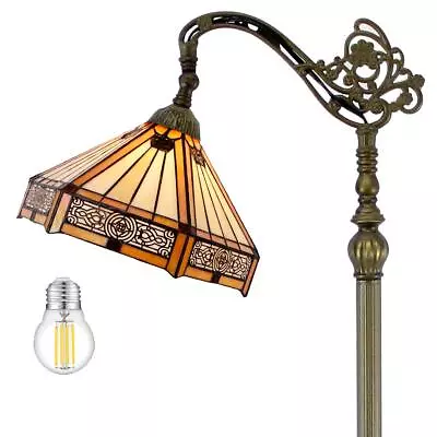 Tiffany Floor Lamp Mission Hexagon Stained Glass Arched Lamp 12X18X64 Inches ... • $271.31