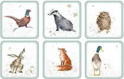 £3.49 • Buy Wrendale Designs Single Country Coasters Duck Badger Fox Hare 10x10cm MixnMatch