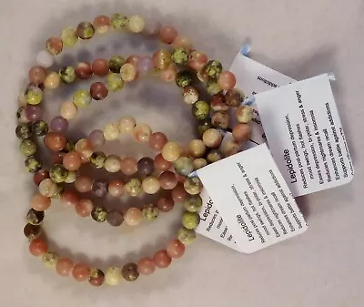 Natural Lepidolite & Lilacstone Quartz Round Bead Bracelets Healing Light Stones • $7.99