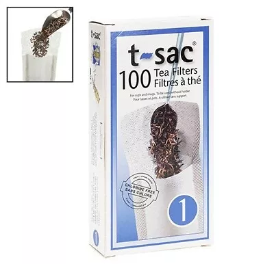 T-Sac 100 Pack Disposable Loose Leaf Tea Filter Infuser Bag - 1 CUP • $10.97