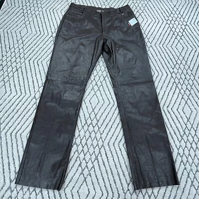 Vintage Wilsons Leather Pants Men 40x36 Brown Motorcycle Biker Lined Deadstock • $99.91