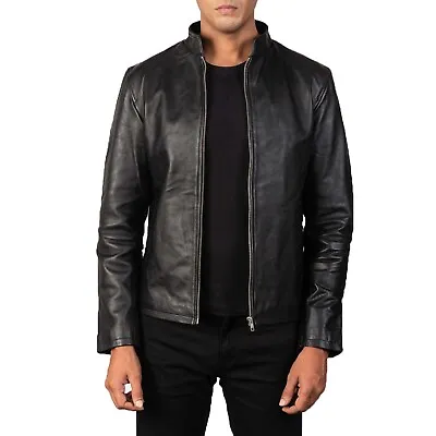 Alex Black Leather Biker Jacket All Size Available • $209.99
