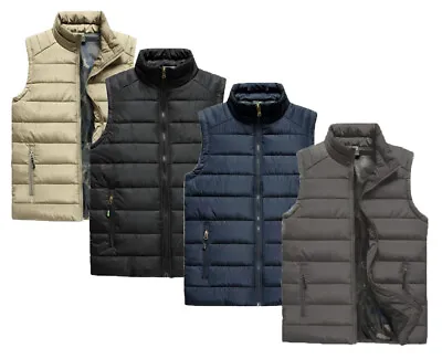 Mens Quilted Padded Gilet Outdoor Sleeveless Coat Bodywarmer Military Jkt S-5XL • £15.99