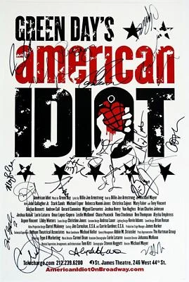 $102.50 • Buy AMERICAN IDIOT Broadway Cast John Gallagher Jr, Michael Esper Signed Poster
