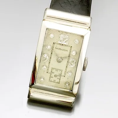 Platinum Diamond Dial Hamilton Watch CA1938 • $2100