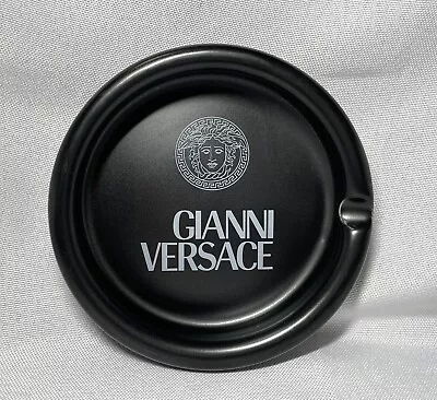 [Beautiful] Gianni Versace Medusa X Brand Logo Ashtray Black X White Pottery • $250