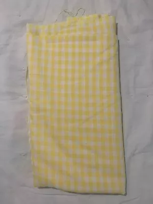 Vintage 70s Yellow Gingham Cotton Fabric 84x45” • $24.99