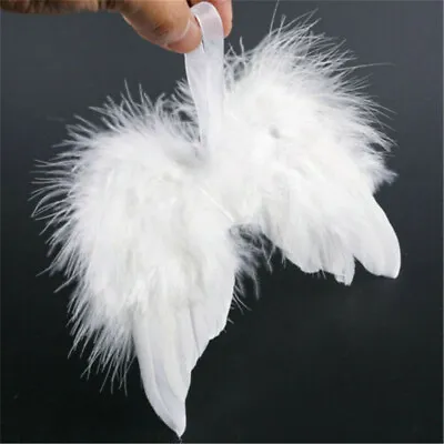 1-10PC 3D White Feather Angel Wings Christmas Tree Decoration Hanging Xmas Craft • £1.71