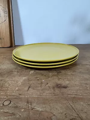 Vintage Dark Yellow Melamine Plate X 3 From Encore By Gaydon 1970’s Camping • £8