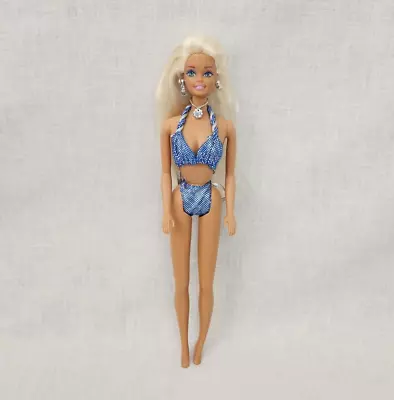 VTG 1995 Sparkle Beach Barbie Doll Mattel #13132 Jewelry Swimsuit • $10.25