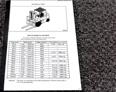 Mitsubishi FG20 Forklift W 4G52 Chassis & Mast Service Repair Manual 03171-Up • $209.30