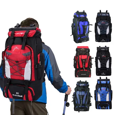 70L 80L Outdoor Camping Hiking Backpack Waterproof Rucksack For Travel Climbing • $18.70