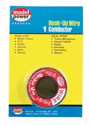 Model-Power Hook-Up Wire 1 Conductor Red 35' - Model Railroad Hook-Up Wire • $5.87