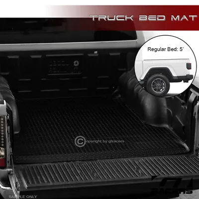 $88 • Buy For 2020-2022 Jeep Gladiator JT 5' Blk Rubber Diamond Truck Bed Floor Mat Liner