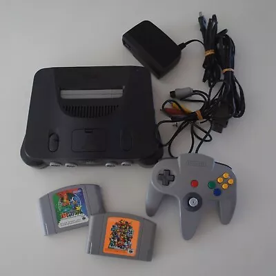 Nintendo 64 N64 Console Inc Controller And 100V Cable + Games Japanese NTSC-J • $200