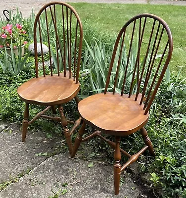 $298 • Buy Pennsylvania House Set 2 Maple/ Oak Windsor Dining Chairs