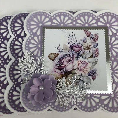 £1.50 • Buy Card Making 12 Base Layering Die Cuts+4 Toppers + Foliage+4 Hand Made Flowers