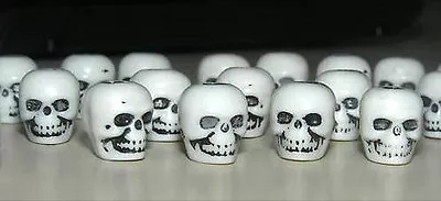 Dollhouse Miniature Halloween Skull Beads - Plastic - 10 Per Set - Any Scale • $3.99
