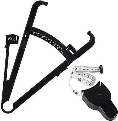 £6.43 • Buy Body Fat Caliper And Body Measuring Tape, 2 In 1 Skinfold Calipers For Measuring
