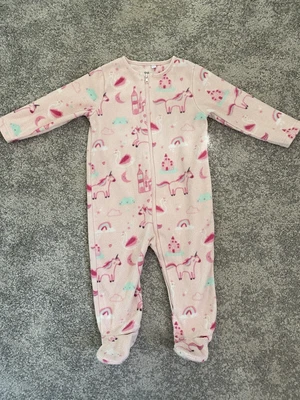 £3.99 • Buy Baby Girls Debenhams BlueZoo Unicorn Pink Fleece All In One/Sleepsuit - 9-12M