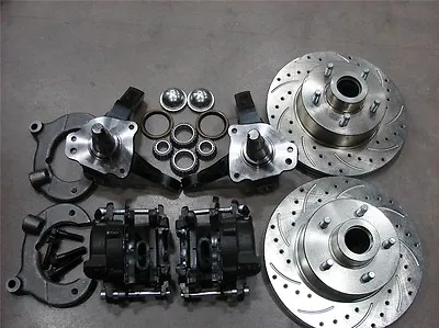 Mustang II 2 Front 11  Drilled Ford Rotor Disc Brake Stock Spindle Free SS Lines • $374.95