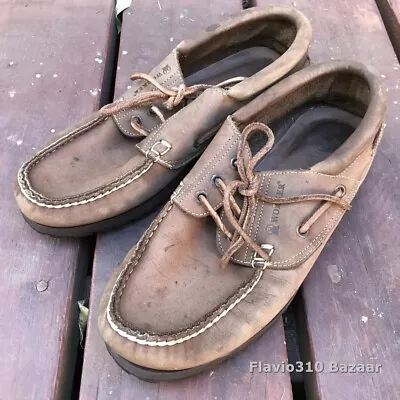 1980's Vintage WORKER Brown Top Sider Dockside Shoes Men's Size 9 US / 40 EU • $0.01