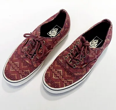 VANS Skating Shoes Aztec Tribal Print Womens 9 Mens 7.5 Causal Purple  • $29.98