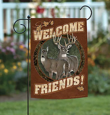 $8.98 • Buy Toland Deer Welcome 12x18 Outdoors Wildlife Country Friends Garden Flag