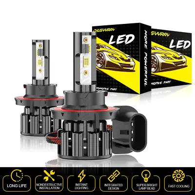 H13 9008 LED Headlight Bulbs Kit 10000W 1000000LM Hi/Lo Beam Super Bright White • $24.99