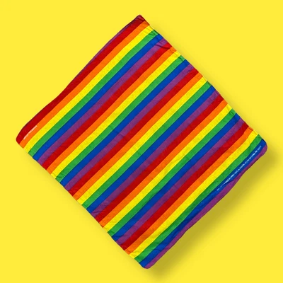 $10 • Buy Vtg Rainbow Bandana Pocket Square Cotton 90s Y2k LGBTQ 02