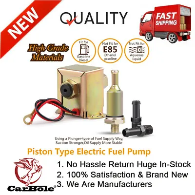 Universal Inline Electric Fuel Pump 12V Low Pressure 2.5-4 PSI Petrol Gas Diesel • $17.95