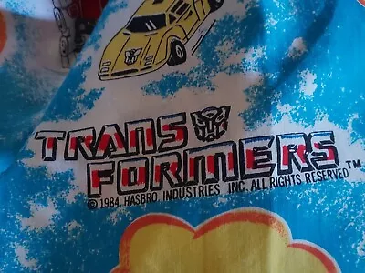 Vtg 1984 Transformer's Twin Bedding Top & Bottom Sheets. GREAT SHAPE. Hasbro • $28