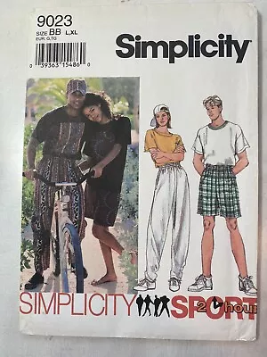 Vintage Simplicity Pattern 9023 BB L-XL UNCUT Mens Unisex Pants Shorts Hat Top • $3.20