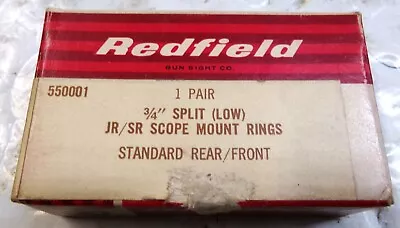 Vintage Redfield Standard 3/4  Split (low) JR/SR Scope Mount Rings      #2489 • $22.50