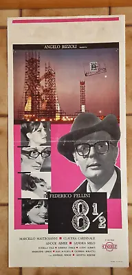 8 1/2 Federico Fellini Mastroianni Italian Movie Poster First Release 1963 • $550