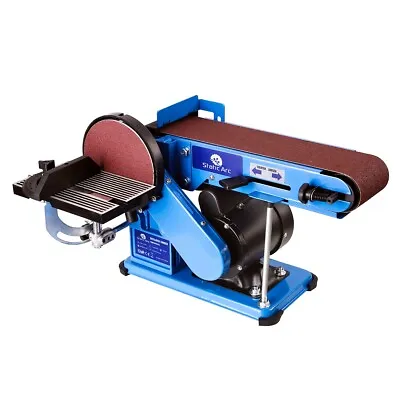 £91.99 • Buy 375w Electric Bench Sander Linisher Adjustable Belt Disc Metal Grinder Polisher