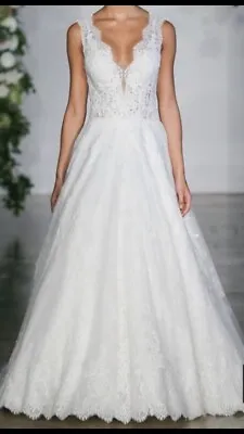 Madeline Gardner Beautiful White Lace Wedding Dress Size 14 • £190