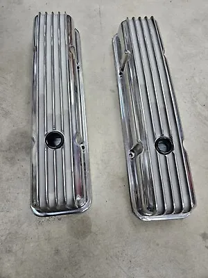 Small Block Chevy Tall Finned Valve Covers With Breather Holes • $65