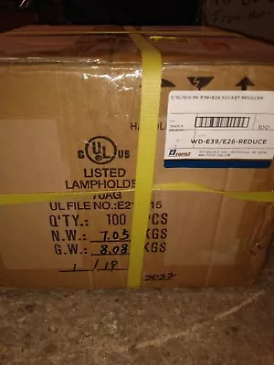 Box Of 100 Light Bulb Socket Adapter Mogul Base E39 To Medium E26 Screw  • $500