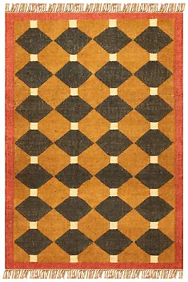 Southwest Wool Jute Kilim Vintage Runner Area Rug Handmade Hallway Accent Carpet • $144.50